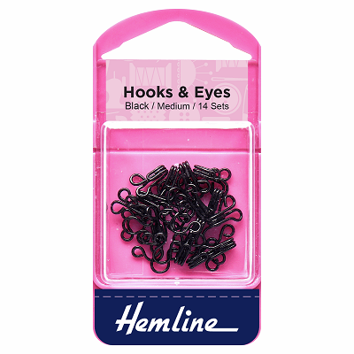 H401.2 Hooks and Eyes: Black - Size 2.. 